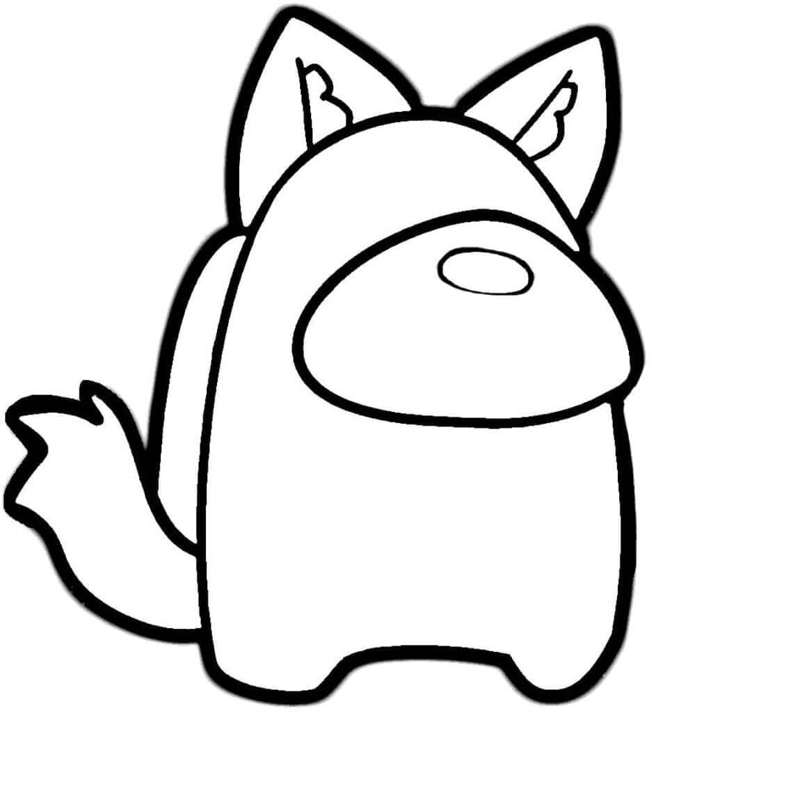 Dibujo de Among Us Gato para Colorear y Imprimir