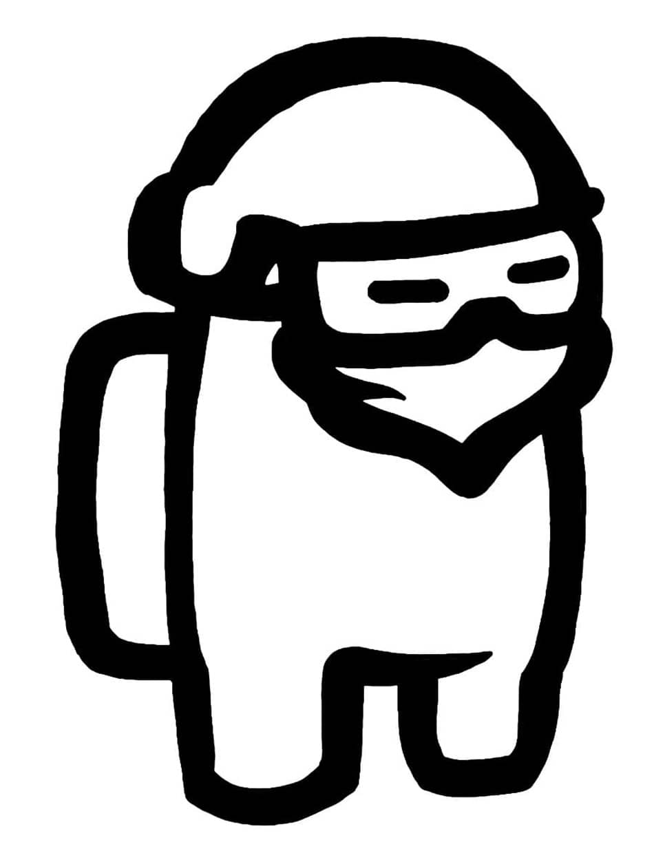 Dibujo de Among Us Ninja para Colorear y Imprimir