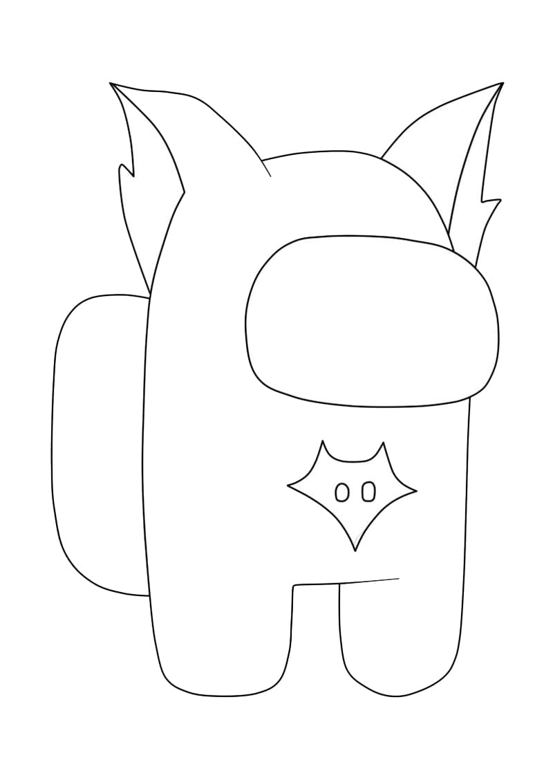 Dibujo de Among Us Piel de Zorro para Colorear y Imprimir