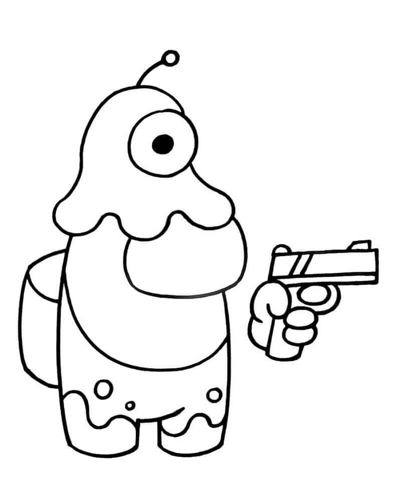 Dibujo de Among Us Traidor para Colorear y Imprimir