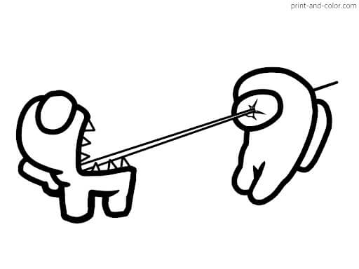 Dibujo de Among Us y Monstruo para Colorear y Imprimir