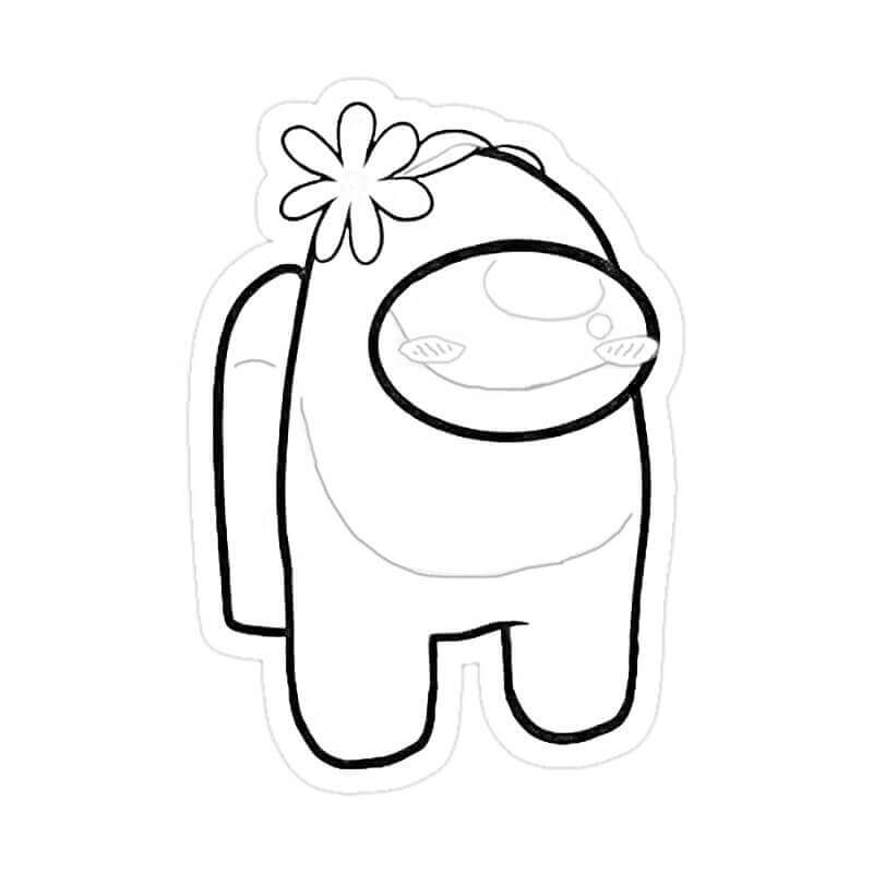 Dibujo de Belleza de Among Us para Colorear y Imprimir
