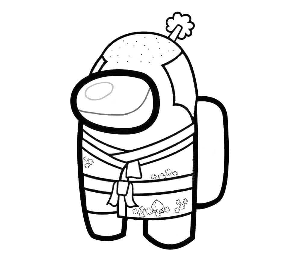 Dibujo de Momonosuke Among Us para Colorear y Imprimir