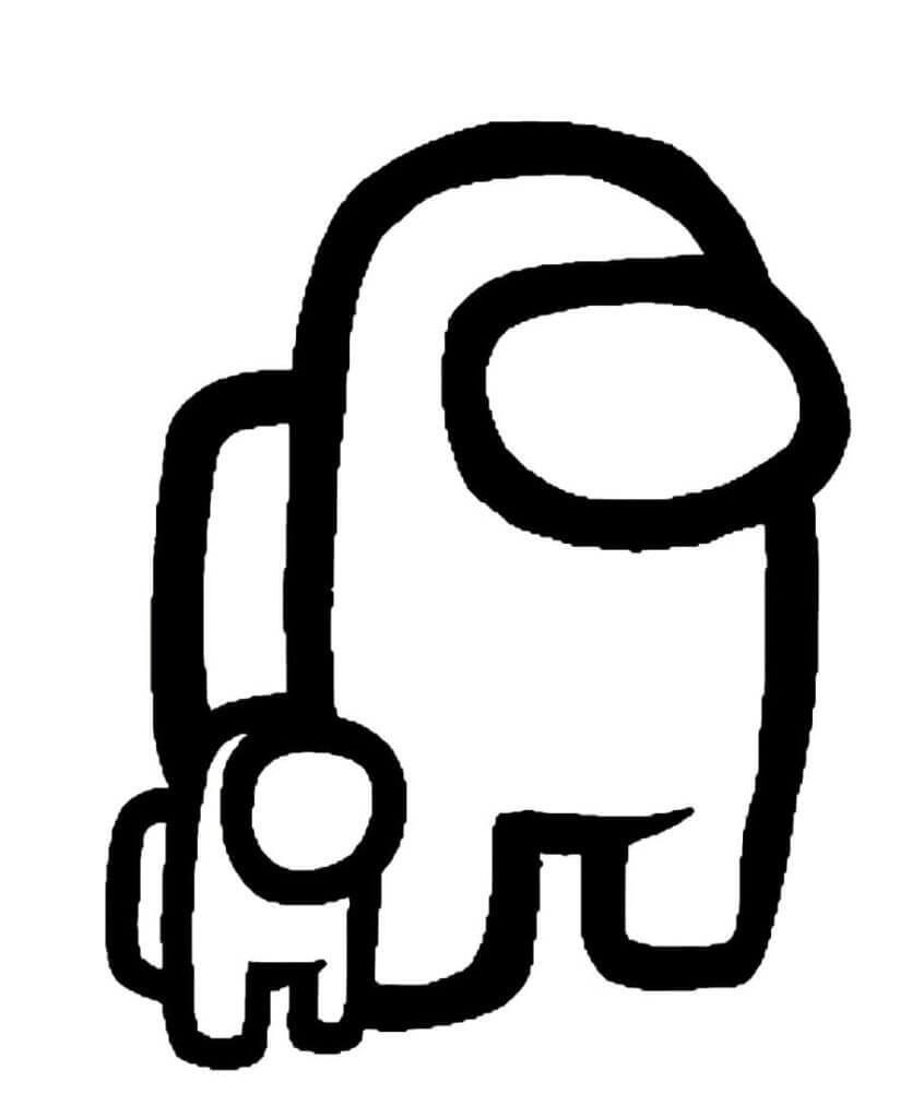 Dibujo de Sencillo Among Us para Colorear y Imprimir