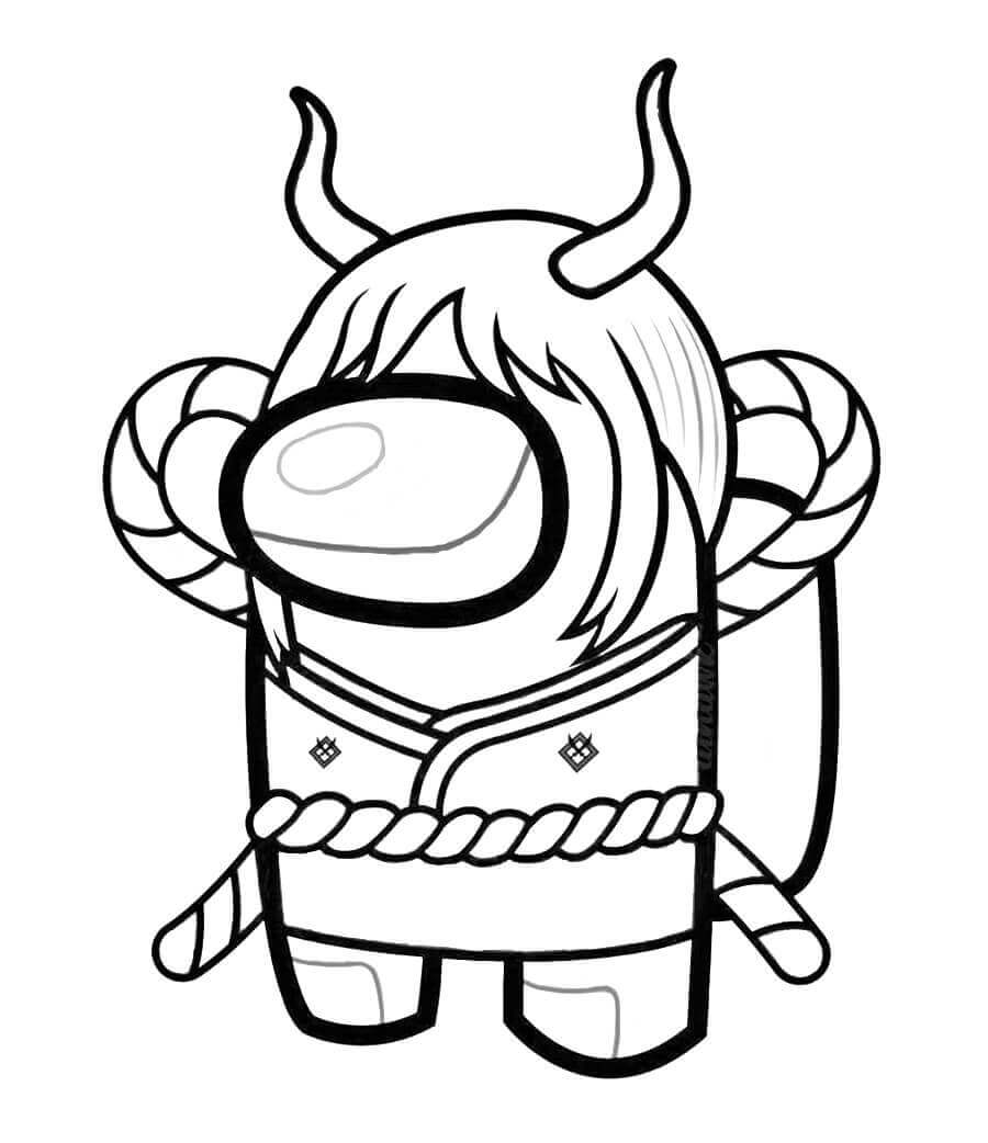 Dibujo de Yamato Among Us para Colorear y Imprimir
