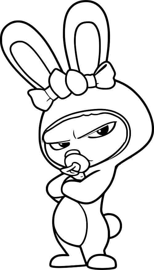 Dibujo de Finnick El Zorro Del Desierto Esbelto Usando Ropa de Conejo para Colorear Gratis