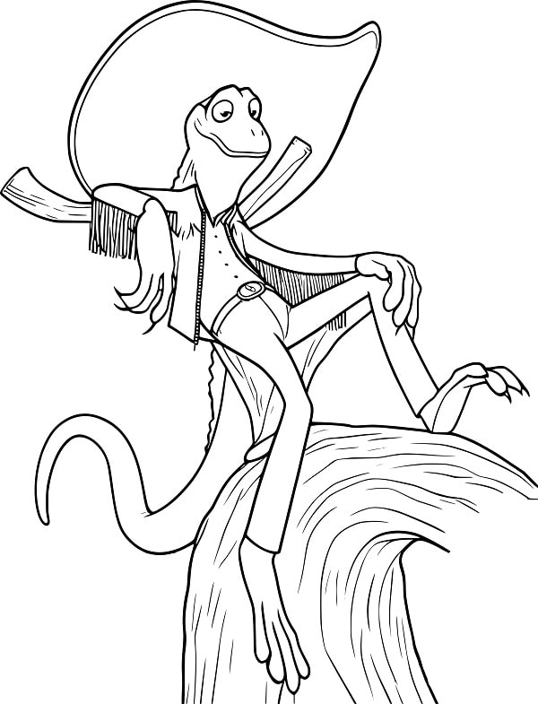 Dibujo de Personaje Jesús El Lagarto de La Película Zootopia para Colorear
