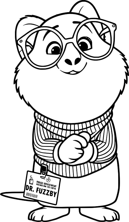 Dibujo de Terapeuta Doctora Fuzzby de Zootopia 2 para Imprimir y Pintar Pdf Gratis